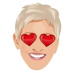 A photo of Ellen DeGeneres, a Comedian, who has a Light Summer color profile.