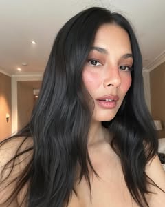 A photo of Jessica Gomes, a Actress, who has a Bright Winter color profile.