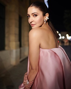 A photo of Anushka Sharma, a Actress , who has a Bright Spring color profile.