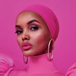 A photo of Halima Aden, a Model, who has a Dark Winter color profile.