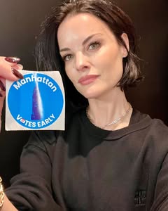 A photo of Jaimie Alexander, a Actress, who has a Bright Winter color profile.